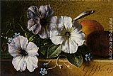 Flowers Canvas Paintings - A Still Life with Flowers and Fruit